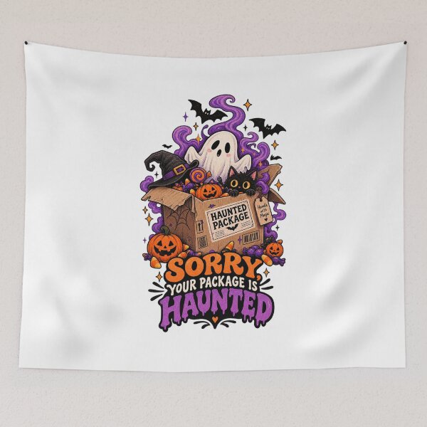 Item preview, Haunted Package Halloween T-Shirt | Cute Spooky Ghost & Trick or Treat Design designed and sold by Seven-crafts-.