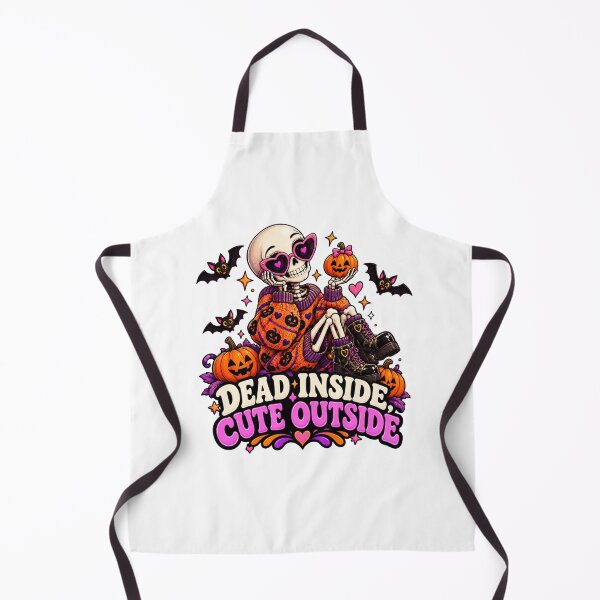 Item preview, Dead Inside Cute Outside Halloween Skeleton – Funny Spooky Skeleton Pumpkin Design designed and sold by Pixanova.