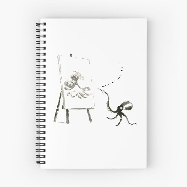 Item preview, Little Octopus Artist – Mount Fuji & Waves designed and sold by YohakuPause.