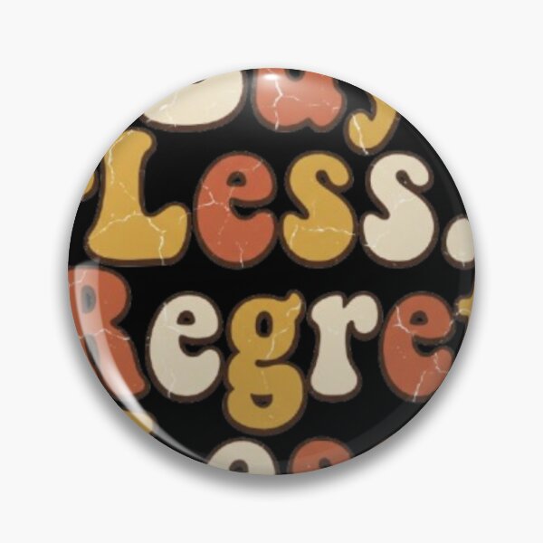 Item preview, Buy Less Regret Less Retro 70s Vintage Typography Design designed and sold by AI-volution.