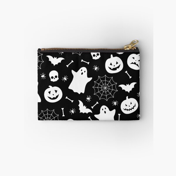 Item preview, Black and White Spooky Halloween Icons Pattern designed and sold by VibnWalls.