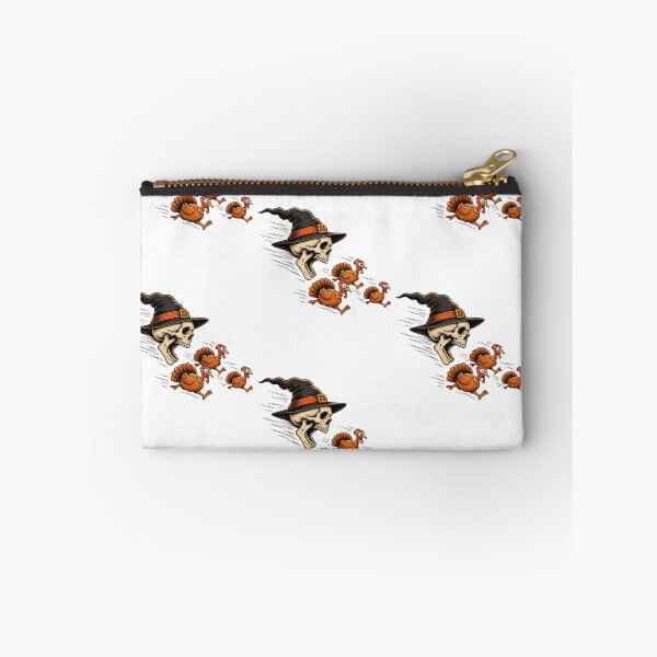 Item preview, Halloween Chasing Thanksgiving Witch Skull And Running Turkeys Graphic designed and sold by KippyMcCall.