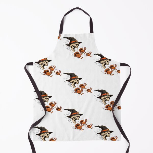 Item preview, Halloween Chasing Thanksgiving Witch Skull And Running Turkeys Graphic designed and sold by KippyMcCall.