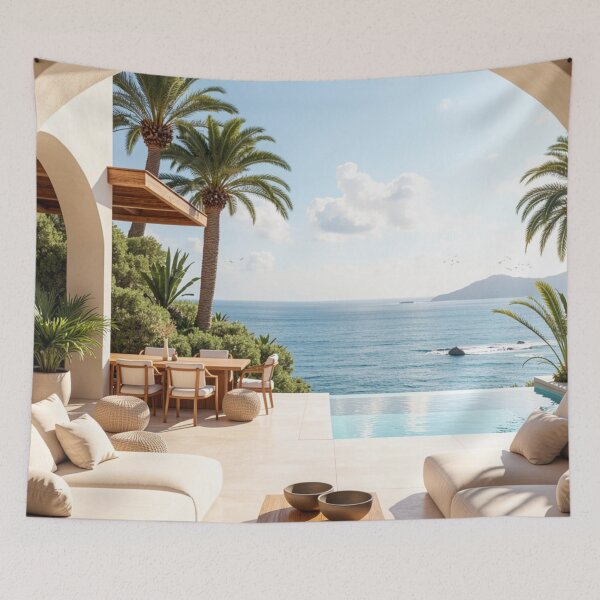 Item preview, Azure Horizon Escape - Luxury Coastal Haven designed and sold by nhk999.