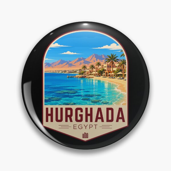 Item preview, Hurghada in Egypt, Retro Travel Art Emblem designed and sold by MaateoDesign.