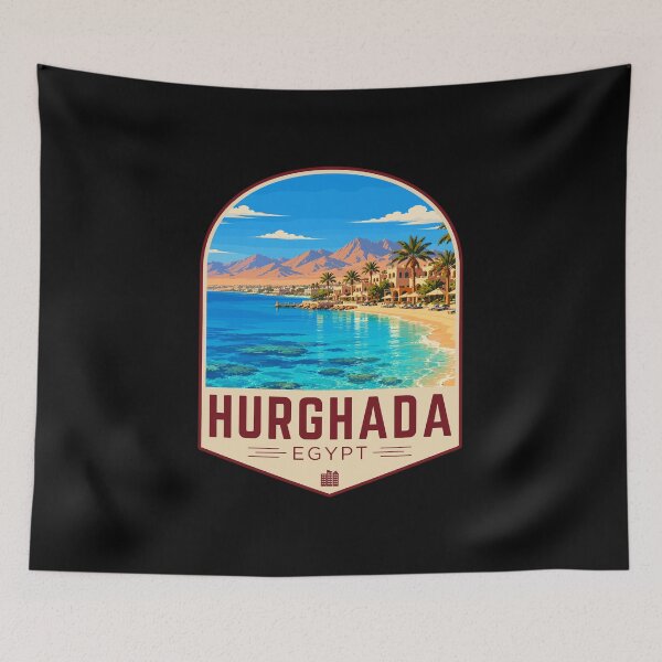 Item preview, Hurghada in Egypt, Retro Travel Art Emblem designed and sold by MaateoDesign.