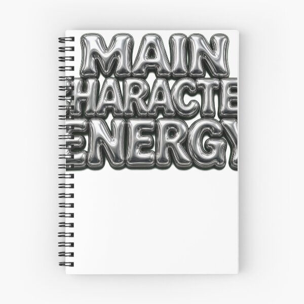 Item preview, Main Character Energy — Y2K Chrome Gen Z Typography Tee designed and sold by GSideArtStore.