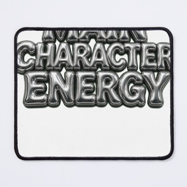 Item preview, Main Character Energy — Y2K Chrome Gen Z Typography Tee designed and sold by GSideArtStore.