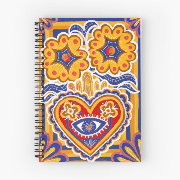 Item preview, Mexican Sacred Heart with Evil Eye and Flowers designed and sold by Fani*.
