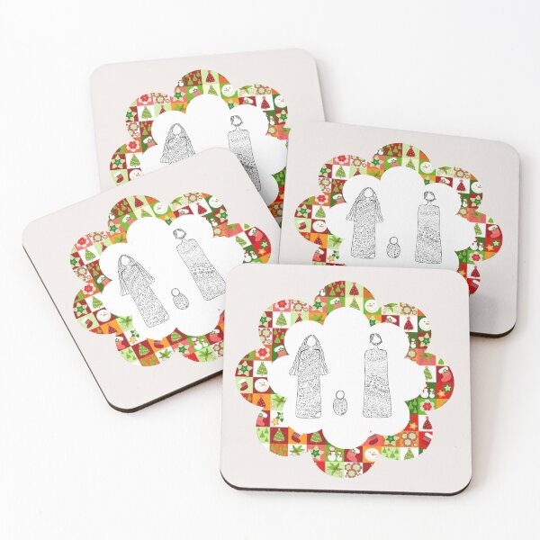Item preview, Joyful Holiday Family Illustration on Busy Festive Pattern Design designed and sold by Liberarteprint.