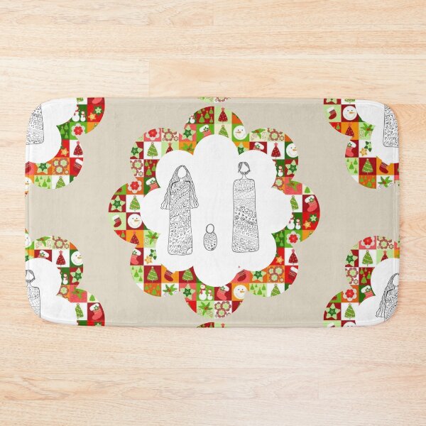 Item preview, Joyful Holiday Family Illustration on Busy Festive Pattern Design designed and sold by Liberarteprint.