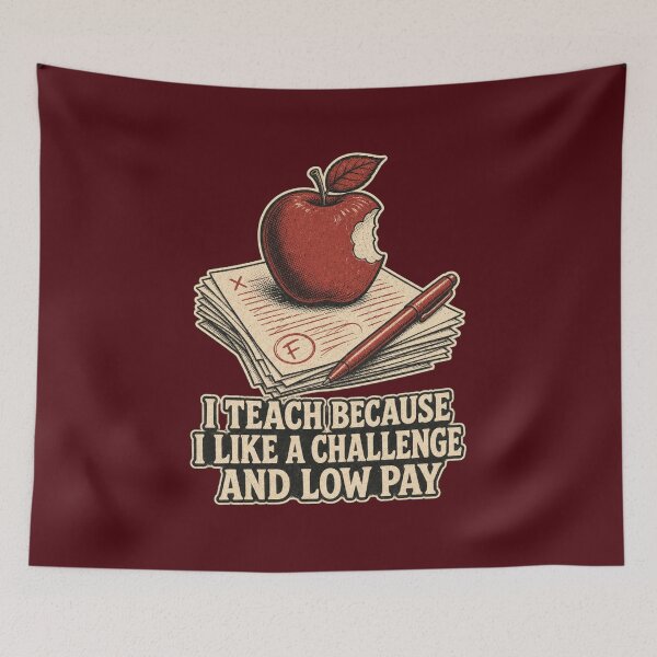 Item preview, I Teach Because I Like A Challenge Shirt, Funny Teacher T-Shirt, Sarcastic Teacher Tee, Funny Teacher Salary Gift Shirt, Vintage Classroom Humor Graphic designed and sold by TshirtsLabs.