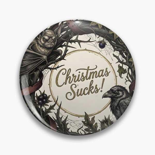 Item preview, Dark Gothic Christmas Sucks Wreath designed and sold by Sybille-Yates.