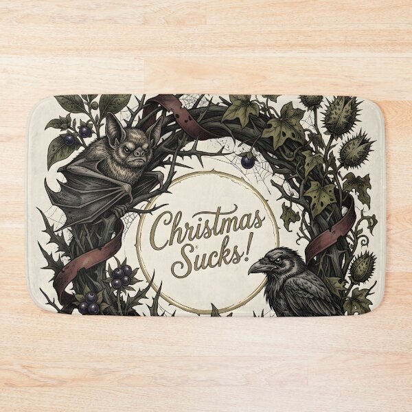 Item preview, Dark Gothic Christmas Sucks Wreath designed and sold by Sybille-Yates.