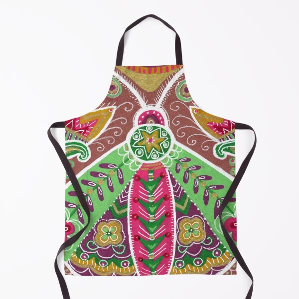 Item preview, Pink and Green Folk Art Moth with Tulips designed and sold by Fani*.