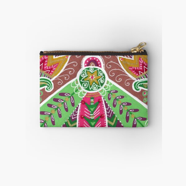 Item preview, Pink and Green Folk Art Moth with Tulips designed and sold by Fani*.