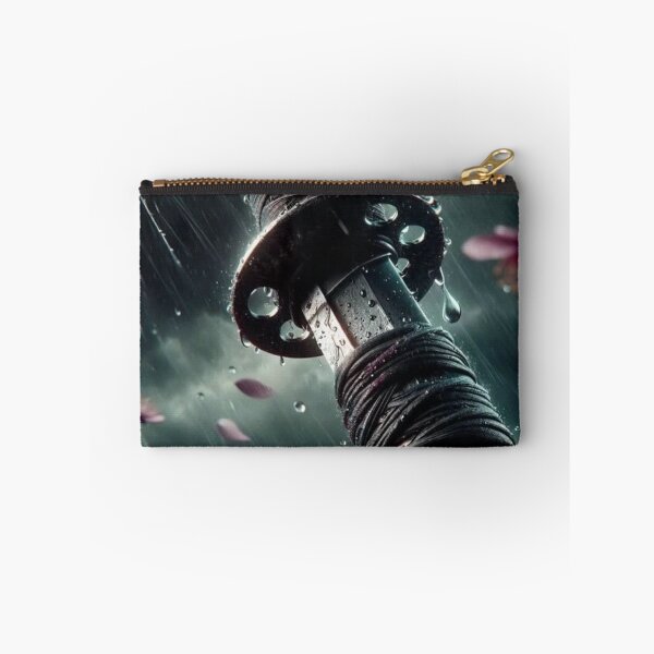 Item preview, Japanese Katana Sword in Rain with Cherry Blossom Sakura designed and sold by LYAN-STORE.