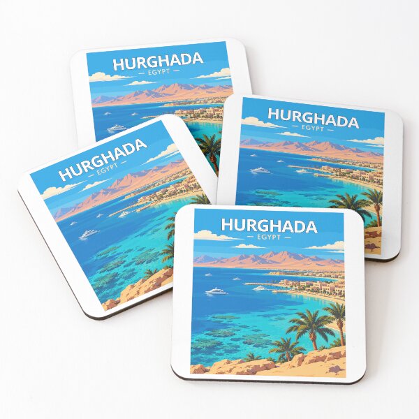 Item preview, Hurghada in Egypt, Vintage Art Travel Landscape designed and sold by MaateoDesign.