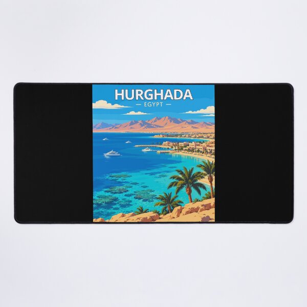 Item preview, Hurghada in Egypt, Vintage Art Travel Landscape designed and sold by MaateoDesign.
