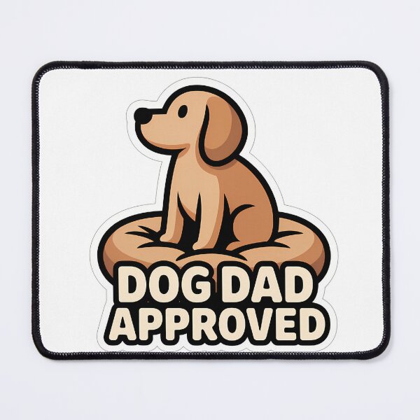 Item preview, Minimalist Dog Silhouette with 'Dog Dad Approved' Text designed and sold by NiftyWrx.