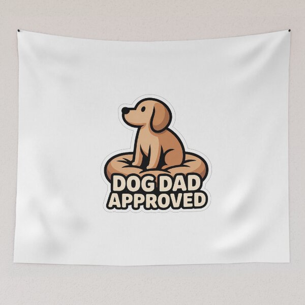 Item preview, Minimalist Dog Silhouette with 'Dog Dad Approved' Text designed and sold by NiftyWrx.
