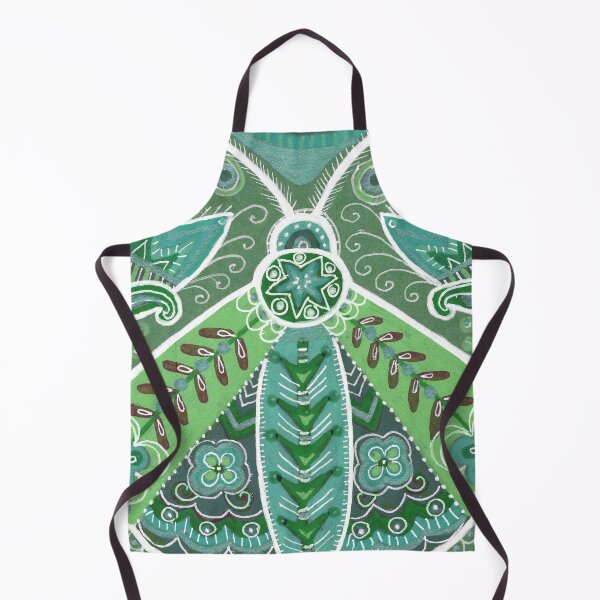 Item preview, Green Moth and Tulips, Boho Folk Art designed and sold by Fani*.