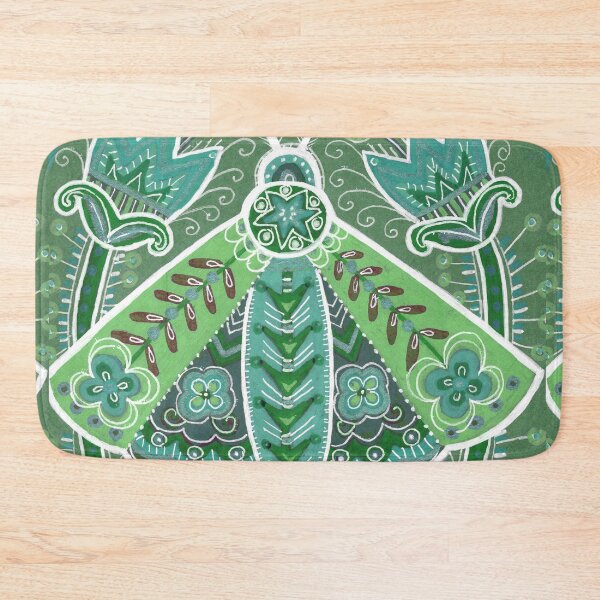 Item preview, Green Moth and Tulips, Boho Folk Art designed and sold by Fani*.