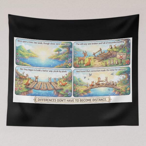 Item preview, Animals build a bridge connecting two countries designed and sold by Mianku | Für das Leben.