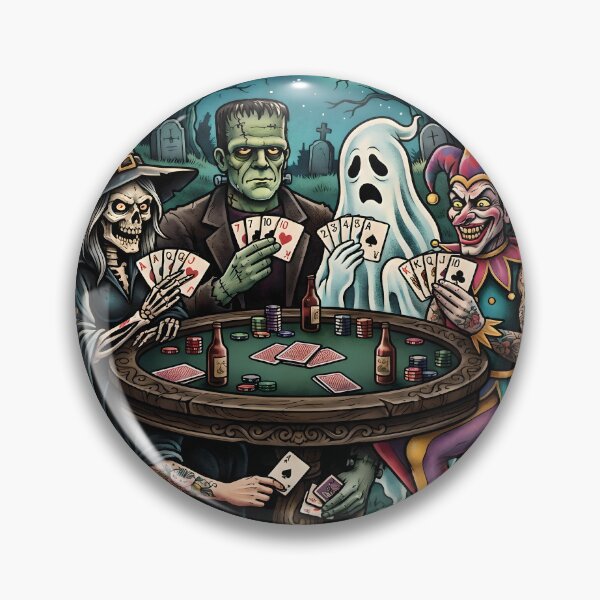 Item preview, Halloween Poker Night Spooky Graveyard Monsters Playing Card Game Art designed and sold by BrainConstip.