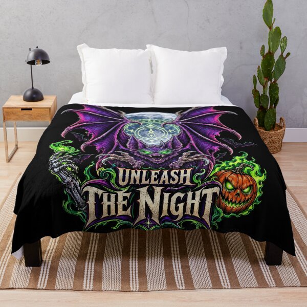 Item preview, "Unleash the Night" – A spooky Halloween bat with pumpkin and magic designed and sold by thirtyonestars.