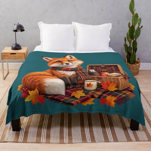 Item preview, Cute Scottish Red Fox Enjoying a Cosy Autumn Picnic designed and sold by MaedK.