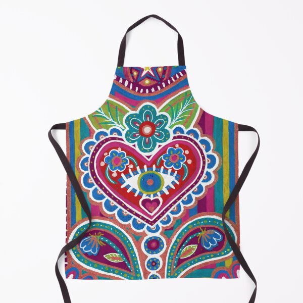 Item preview, Red and Teal Evil Eye Sacred Heart designed and sold by Fani*.