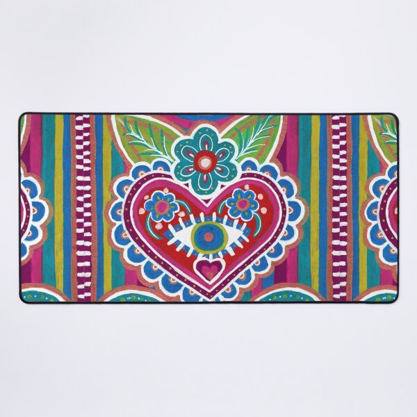 Item preview, Red and Teal Evil Eye Sacred Heart designed and sold by Fani*.