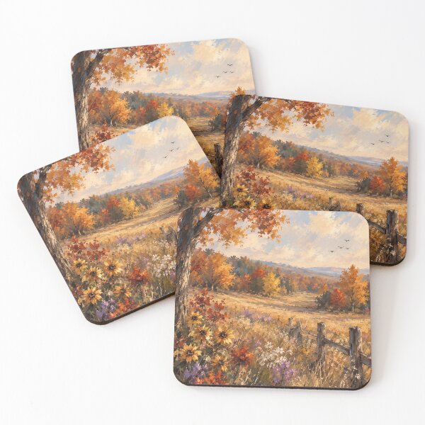 Item preview, Golden Autumn Meadow Painting designed and sold by elarisstudio.