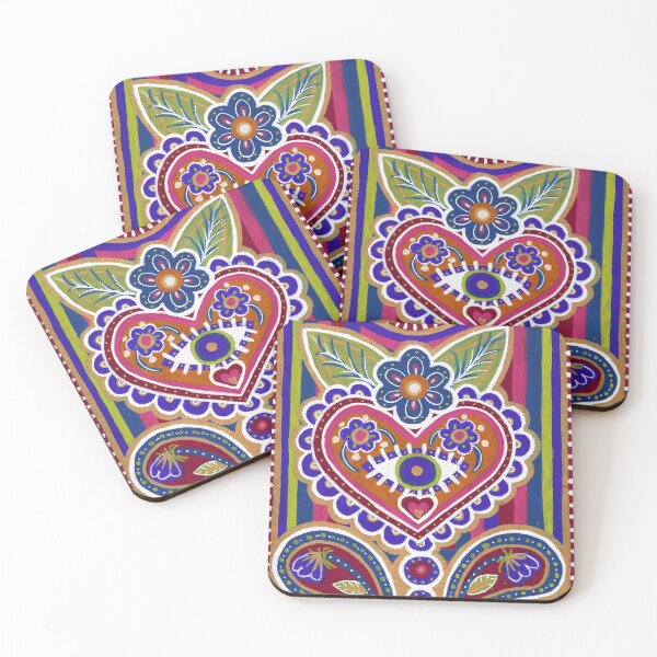 Item preview, Pink and Purple Evil Eye Sacred Heart designed and sold by Fani*.
