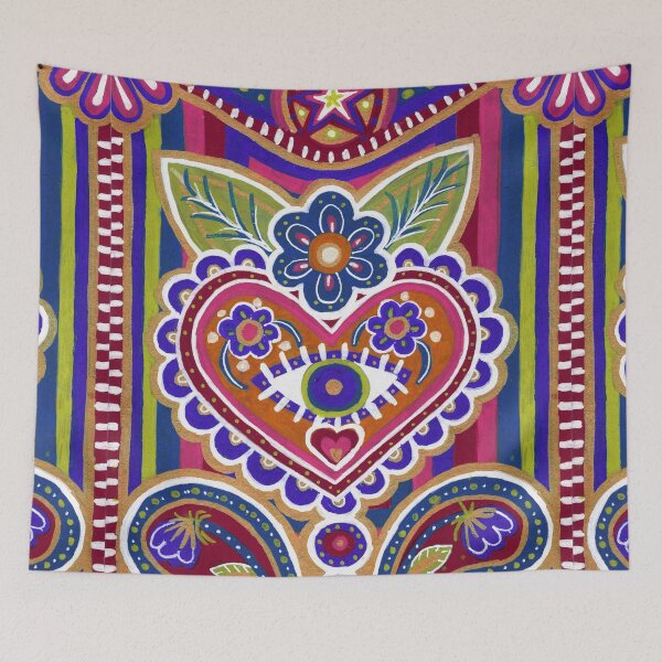 Item preview, Pink and Purple Evil Eye Sacred Heart designed and sold by Fani*.