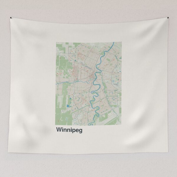 Aperçu de l'œuvre Carte minimaliste de Winnipeg créée et vendue par MapsNerd.