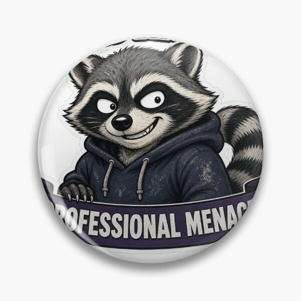 Item preview, Chaos Raccoon Professional Menace — Funny Animal Sticker Tee designed and sold by GSideArtStore.