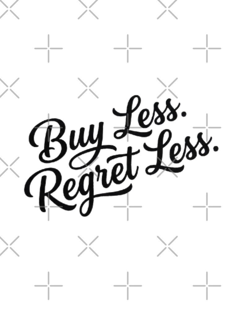 Thumbnail 4 of 4, iPhone Case, Buy Less Regret Less Handwritten Script Typography Design designed and sold by AI-volution.