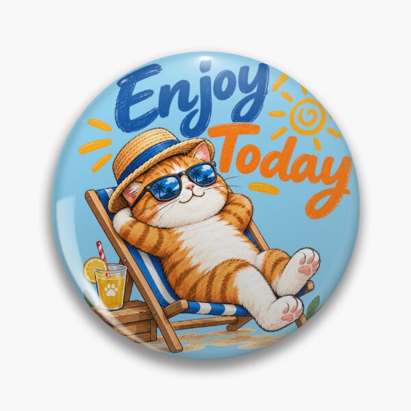 Item preview, Cool Summer Cat - Enjoy Today Beach Vacation designed and sold by lungpleecha.