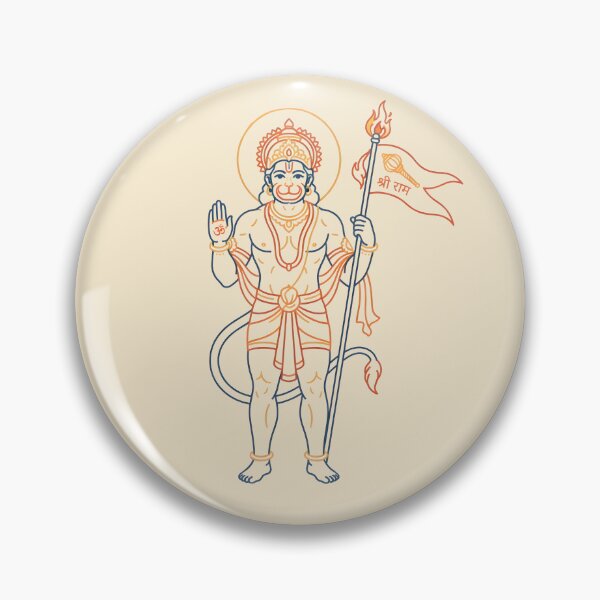 Item preview, Hanuman Minimal Line Art Ram Flag designed and sold by hutofdesigns.