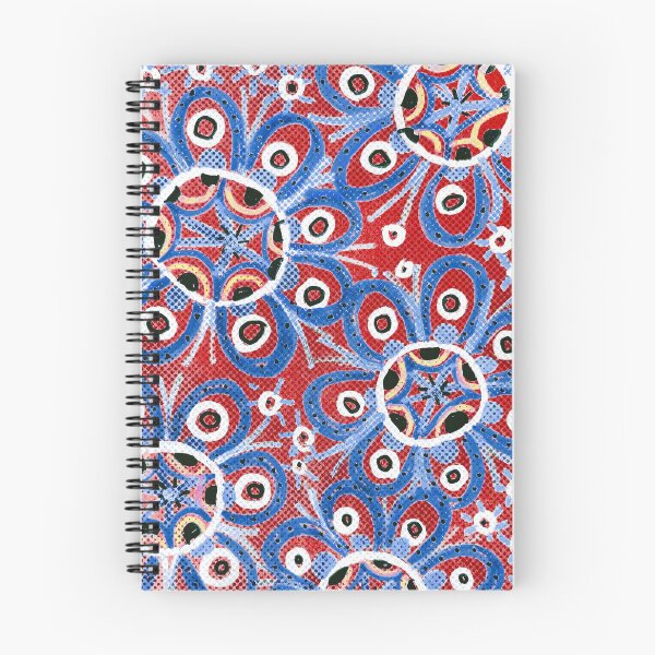 Item preview, Groovy Blue Flowers on Red designed and sold by Fani*.