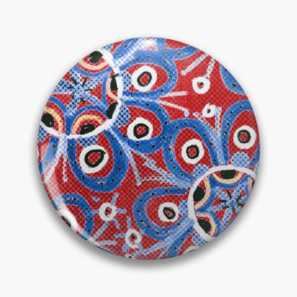 Item preview, Groovy Blue Flowers on Red designed and sold by Fani*.