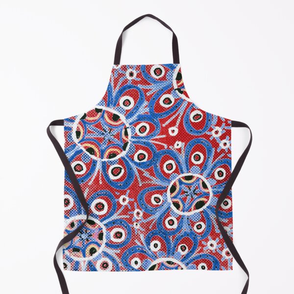 Item preview, Groovy Blue Flowers on Red designed and sold by Fani*.