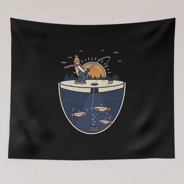 Item preview, Frozen Lake Fishing Apparel, Ice Fishing Tshirt designed and sold by MalwasBasket.