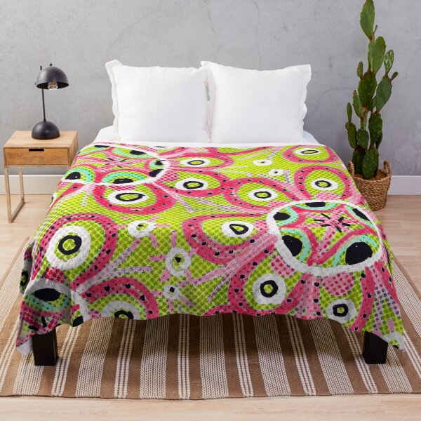 Item preview, Retro Pink Flowers on Lime Green designed and sold by Fani*.