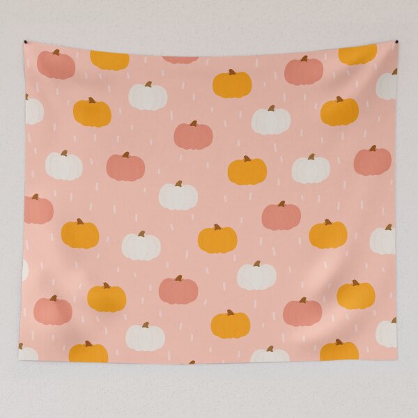 Item preview, Cute Pink and Orange Pumpkin Fall Pattern designed and sold by VibnWalls.