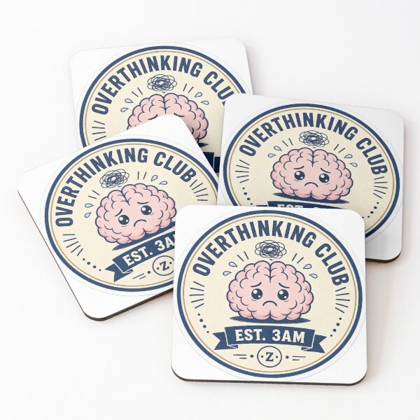 Item preview, Overthinking Club — Funny Anxiety Badge Tee designed and sold by GSideArtStore.