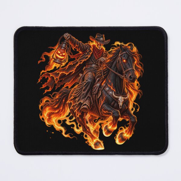 Item preview, Ghost Rider Cowboy – Scary Western Halloween Horse designed and sold by QuarterHorseArt by Just my Studio.