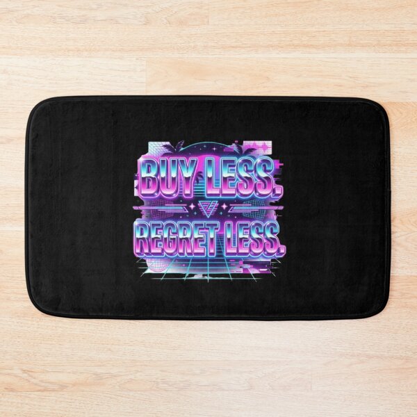 Item preview, Buy Less Regret Less Y2K Vaporwave Neon Typography Design designed and sold by AI-volution.
